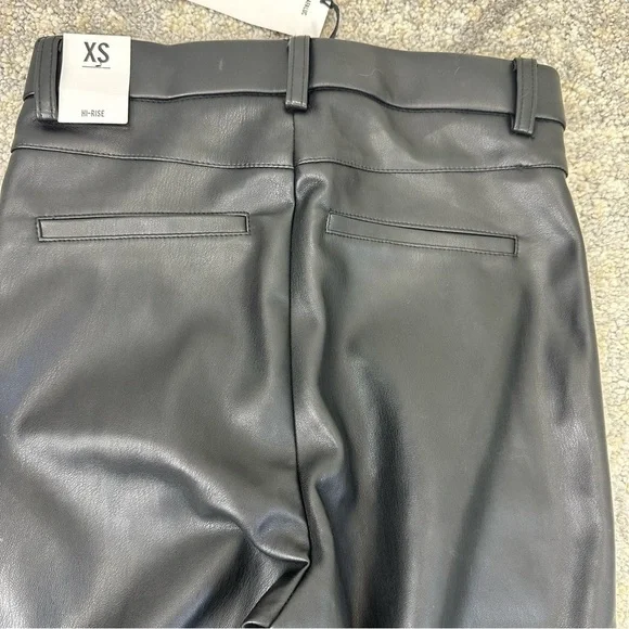 ZARA faux leather Legging Collection high rise black XS rock matrix goth metal - Picture 10 of 16